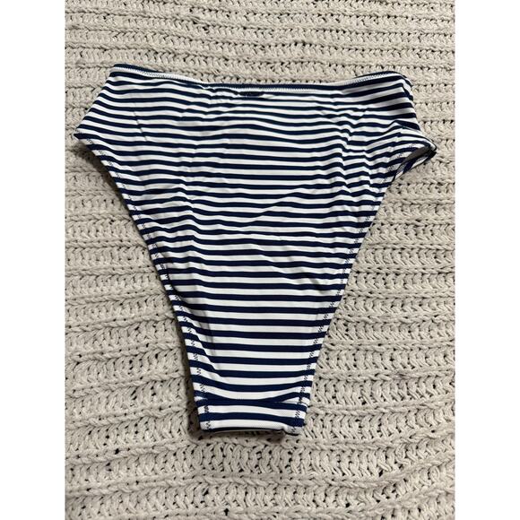 NWT VS PINK Bikini Scrunchie Triangle Top & Hi Waist Bottom Sz S Flamingo Stripe - Picture 10 of 16